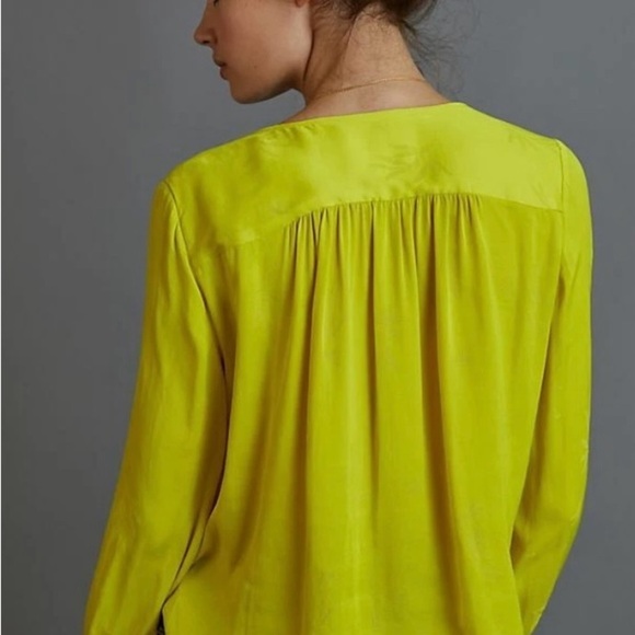 ANTHROPOLOGIE Vibrant Green Women's Blouse - Picture 4 of 10